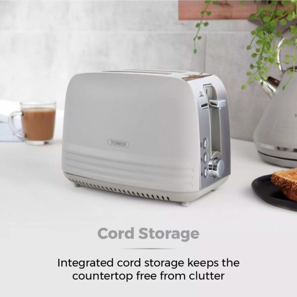 Tower T20080GRY Ash Grey 2 Slice Toaster - Image 4