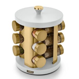 Tower Cavaletto 12 Jar Spice Rack Optic White