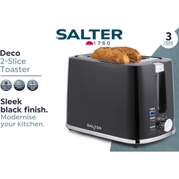 Salter EK5832BLK Deco 2 Slice Toaster – Black