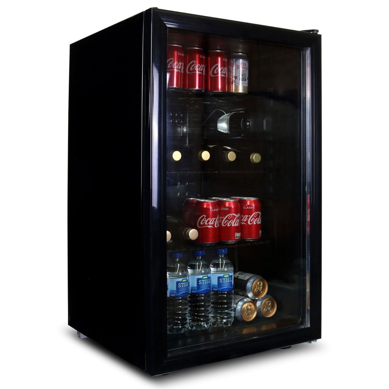 SIA DC1BL Under Counter Drinks Fridge 118L Beer / Wine Cooler With Glass Door