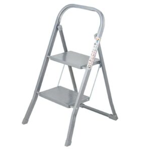 OurHouse SR20053 2 Tread Folding Step Stool Grey OurHouse 2 Tread Folding Step Stool Grey