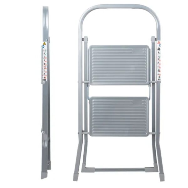 OurHouse SR20053 2 Tread Folding Step Stool Grey - Image 3