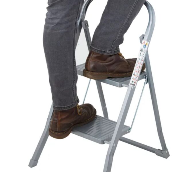 OurHouse SR20053 2 Tread Folding Step Stool Grey - Image 4