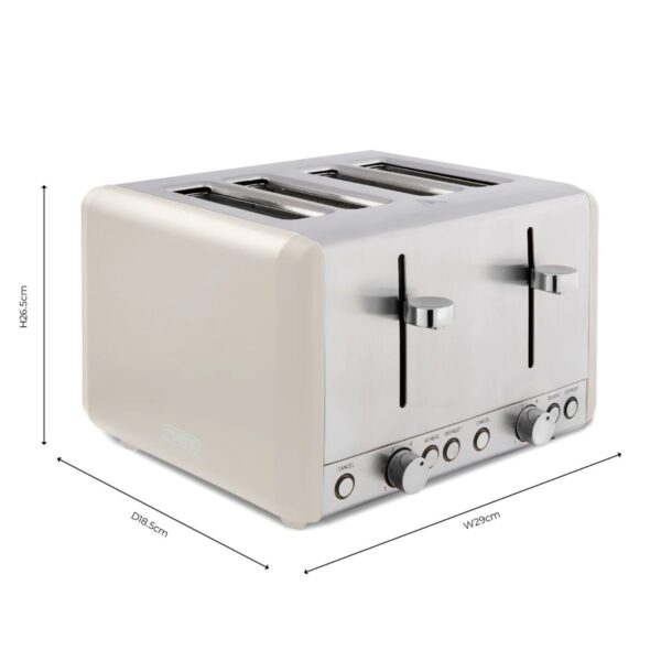 Tower T20051MSH Cavaletto Chrome Edition 4 Slice Toaster Latte