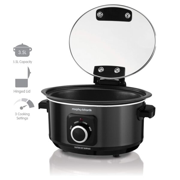 Morphy Richards 460020 Sear & Stew 3.5l Hinged Lid Slow Cooker  Black