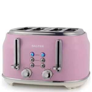 Salter Retro 4 Slice Toaster Pink