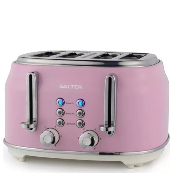 Salter Retro 4 Slice Toaster Pink