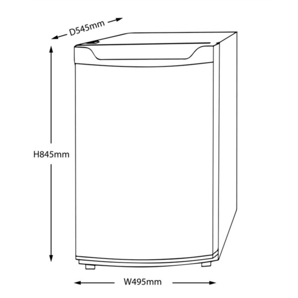 50cm White Freestanding Under Counter Freezer 80L – SIA UCF50WH/E