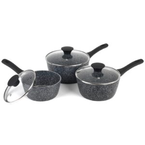 Salter BW11460BRMFOB Thermo Collar 3 Piece Saucepan Set Grey