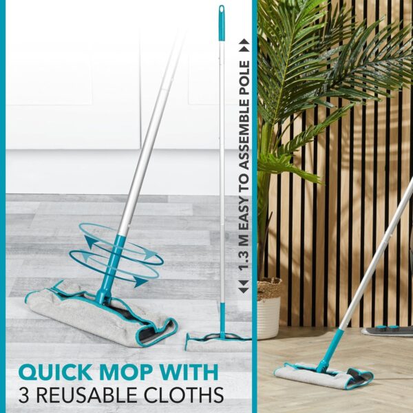 Beldray LA029357FEU7 Quick Mop With 3 Reusable Cloths