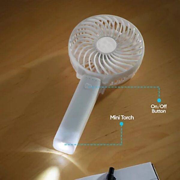 Daewoo COL1580 Mini Handheld Travel Fan White - Image 4