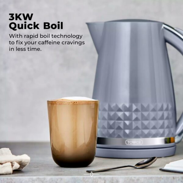 Tower T10075GRY Solitaire Grey Rapid Boil Kettle - Image 3