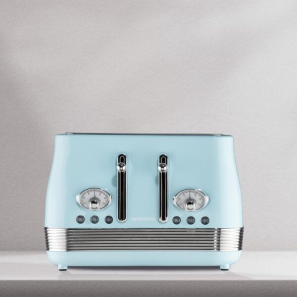 Daewoo SDA2529 Baltimore Collection 4 Slice Toaster With High Lift Blue - Image 4