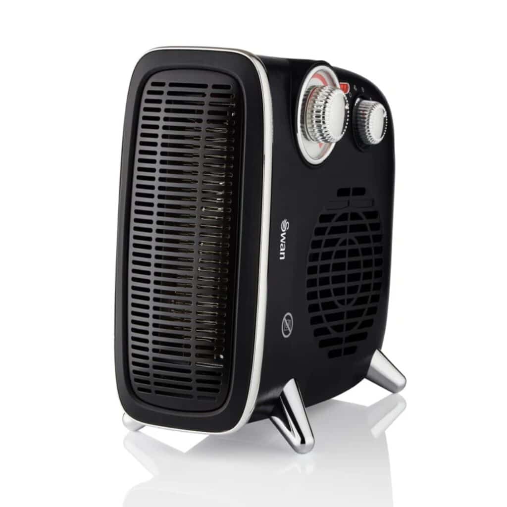 Toaster Fan Swan SH27020N Vertical 1800W Fan Heater Black - Kettle and Toaster Man
