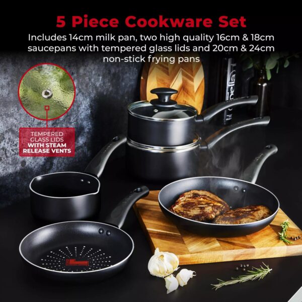 Tower T700304 Smart Start Classic 5 Piece Cookware Set - Image 2