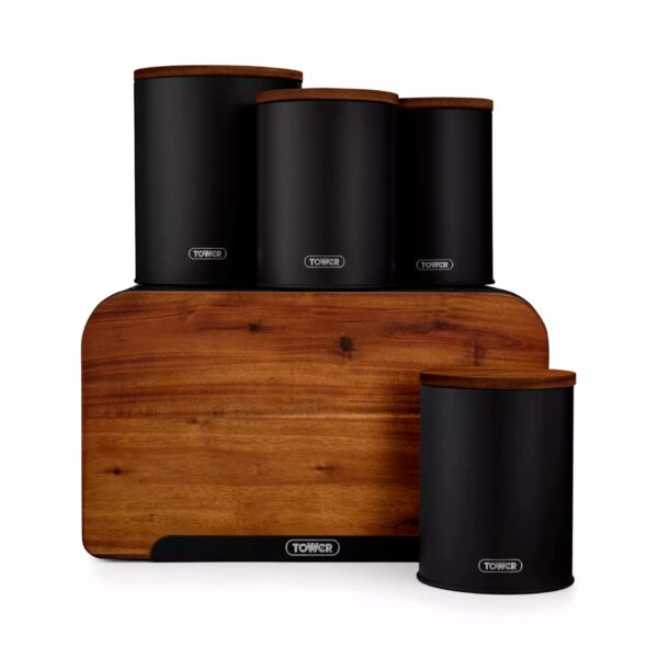 Tower Scandi Black 5 Piece Storage Set