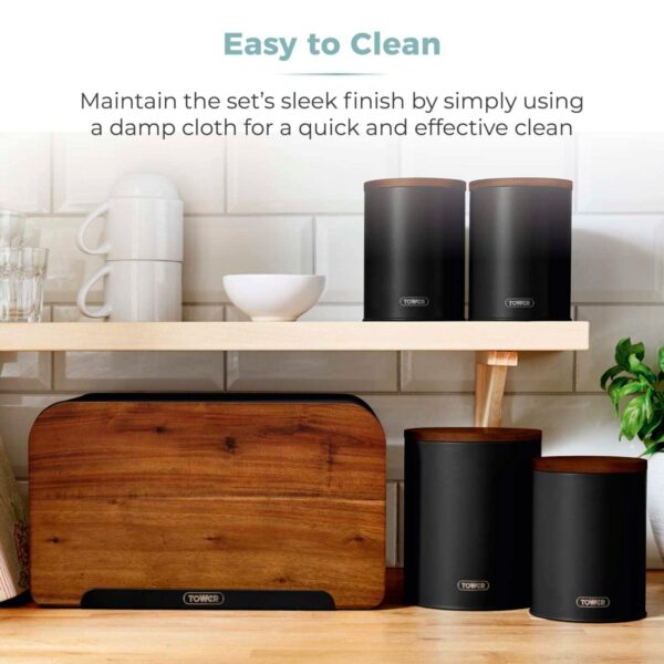 Tower T826140BLK Scandi 5 Piece Storage Set Black - Image 4
