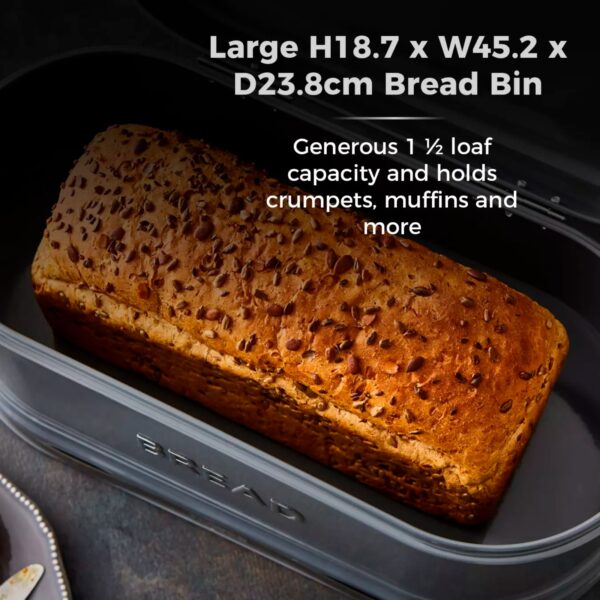 Tower T826170CRP Belle Bread Bin Graphite - Image 2