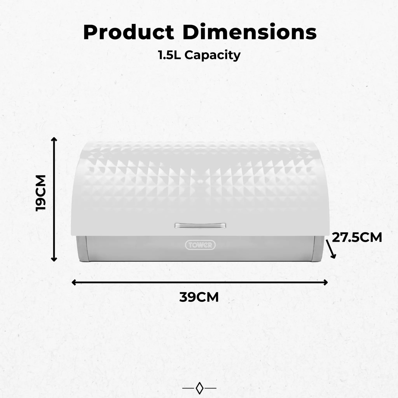 Tower T826206WHT Solitaire White Roll Top Bread Bin White Tower T826206WHT Solitaire White Roll Top Bread Bin White - Image 4