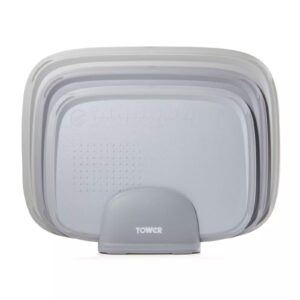 Tower T847035 3 Piece Nesting Chopping Board Set Grey Tower 3 Piece Nesting Chopping Board Set Grey