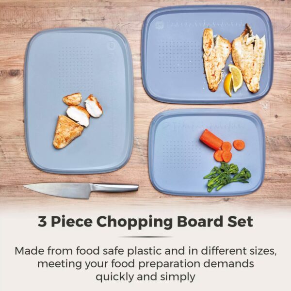 Tower T847035 3 Piece Nesting Chopping Board Set Grey - Image 2