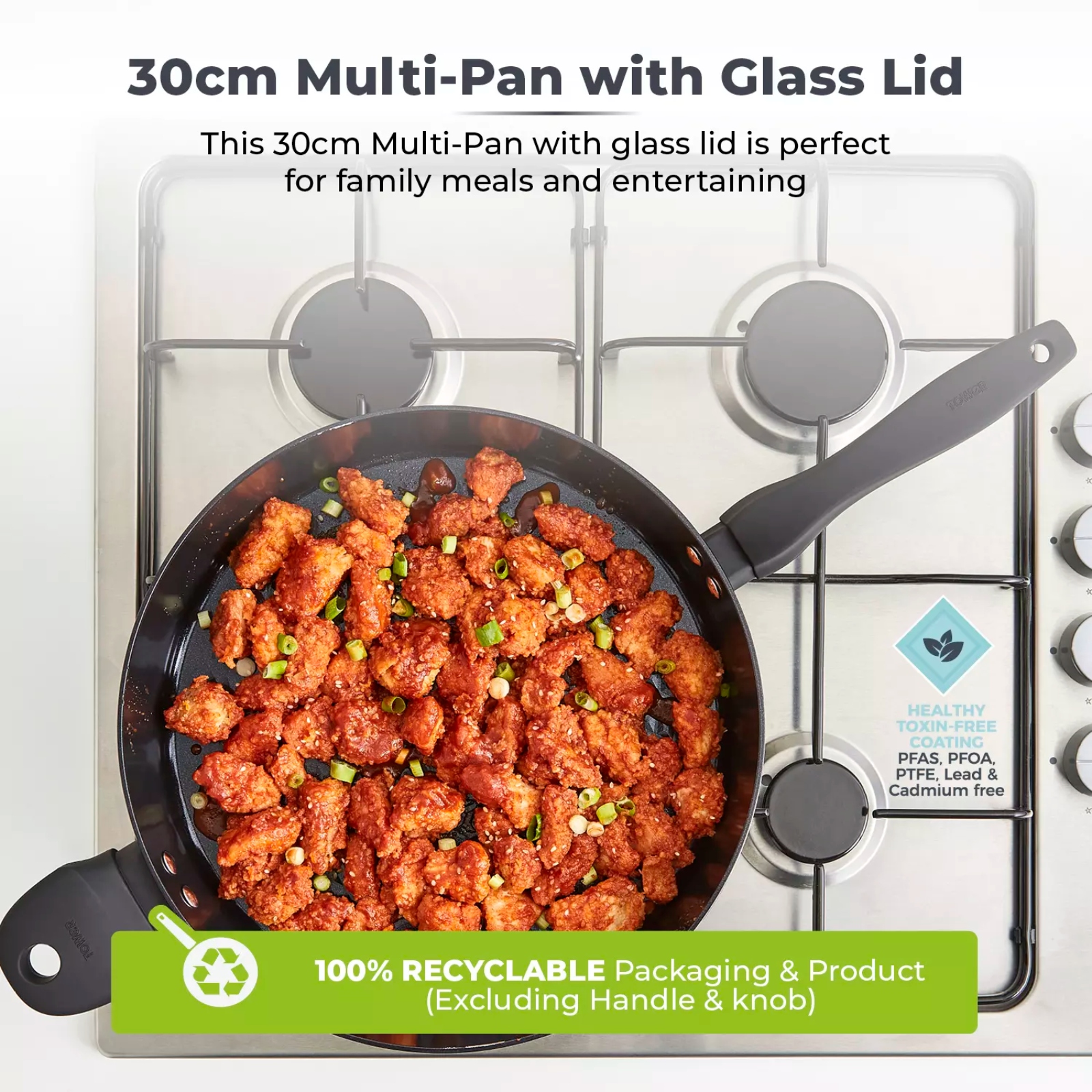 Tower T900133 Diamo 30cm Saute Pan with Black Diamond Coating Tower T900133 Diamo 30cm Saute Pan with Black Diamond Coating - Image 2