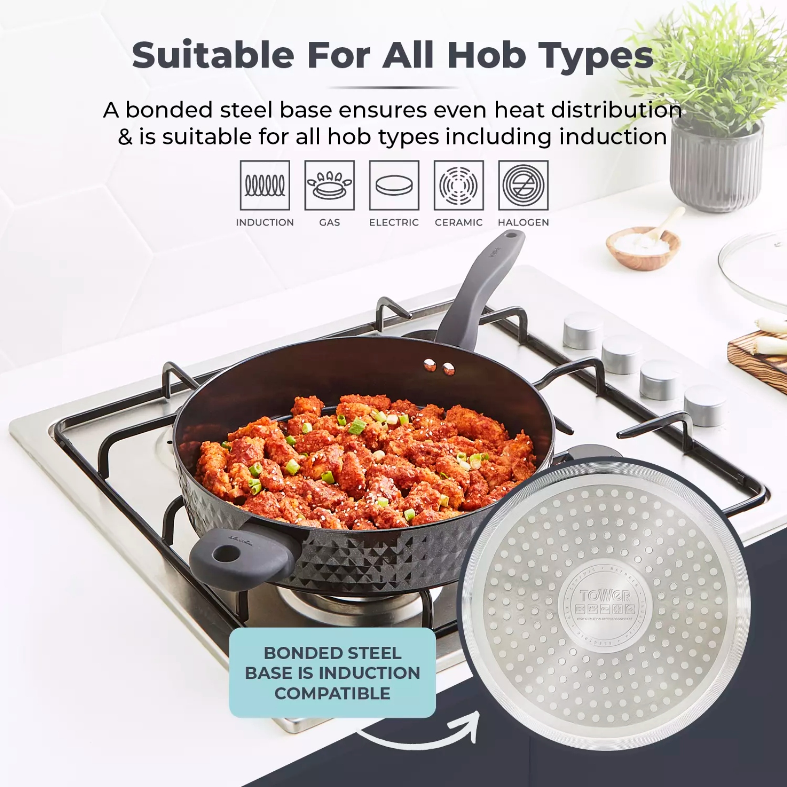 Tower T900133 Diamo 30cm Saute Pan with Black Diamond Coating Tower T900133 Diamo 30cm Saute Pan with Black Diamond Coating - Image 3