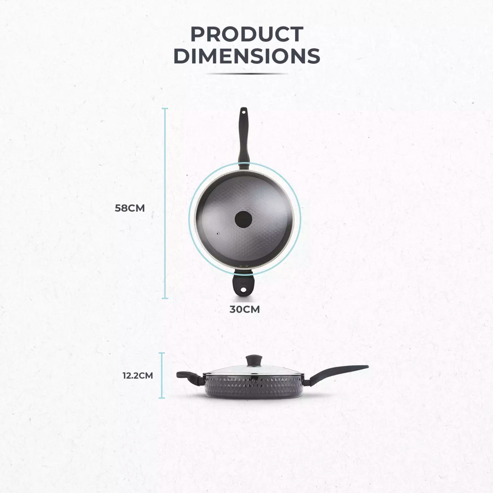 Tower T900133 Diamo 30cm Saute Pan with Black Diamond Coating Tower T900133 Diamo 30cm Saute Pan with Black Diamond Coating - Image 4