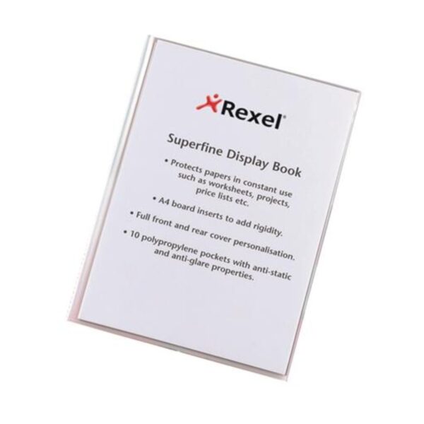 Rexel 10510 Superfine (A4) Display Book (Clear) – 15 X Pack of 10 Pockets