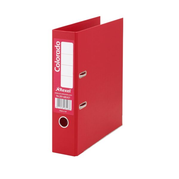 REXEL 28248EAST  Colorado A4 Red Mini Arch Folders Box Of 10