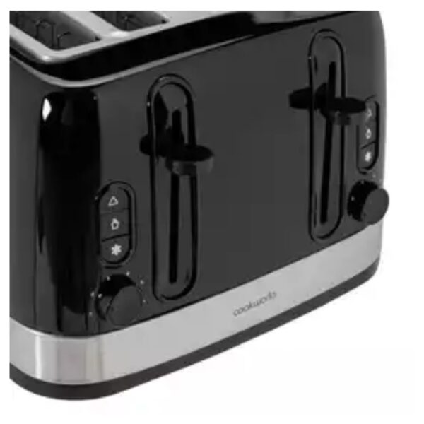 Cookworks  489-499 Illuminated 4 Slice Toaster Black