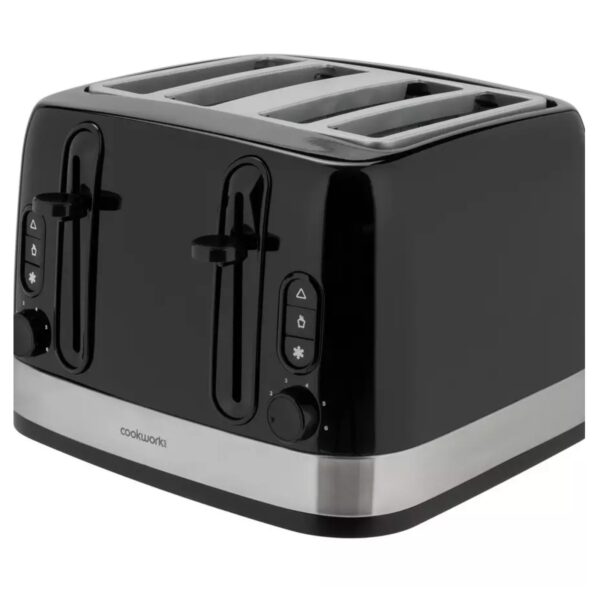 Cookworks  489-499 Illuminated 4 Slice Toaster Black