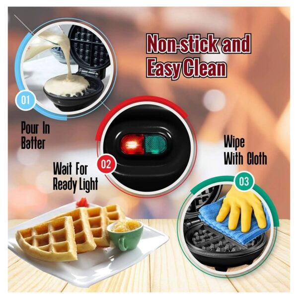 Burgess Brothers BBMWMB-BLACK Mini Waffle Maker  Black - Image 3