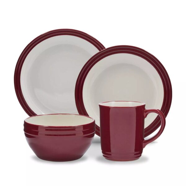 Barbary And Oak Foundry 16 Piece Dinnerware Set Red