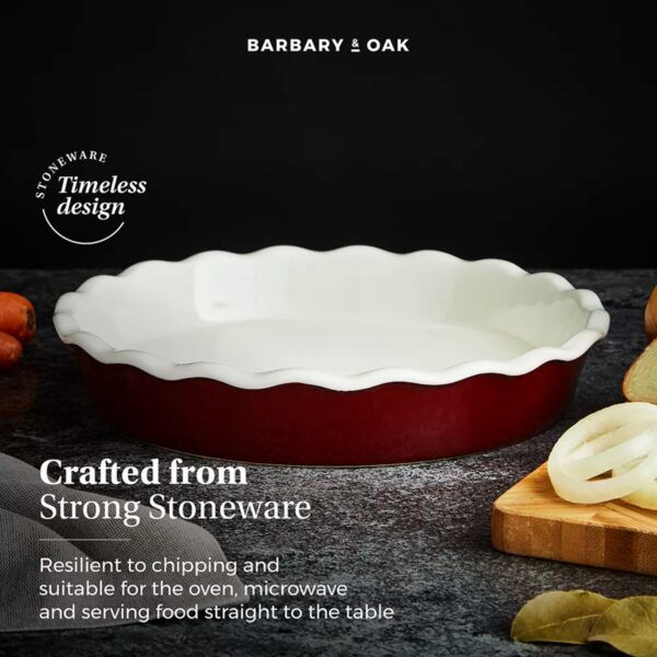 Barbary & Oak 27cm BO875005RED Ceramic Pie Dish Red - Image 3