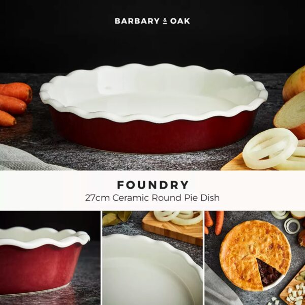 Barbary & Oak 27cm BO875005RED Ceramic Pie Dish Red - Image 2