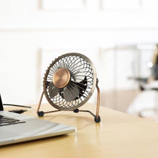 Fine Elements COL1334 4 Inch USB Desk Fan Copper Brand New