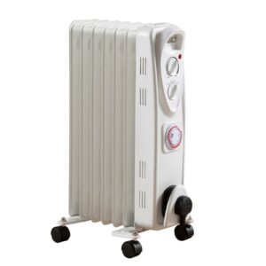 Daewoo HEA1894 1500w 7 Fin Oil Filled Heater With Timer White Daewoo 1500w 7 Fin Oil Filled Heater With Timer White