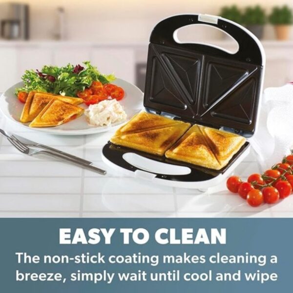 Daewoo SDA1037 2 Slice Sandwich Toaster White - Image 2