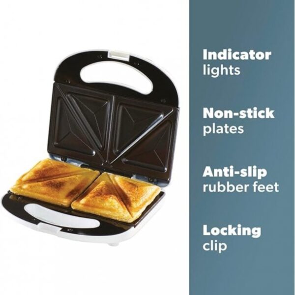 Daewoo SDA1037 2 Slice Sandwich Toaster White - Image 3