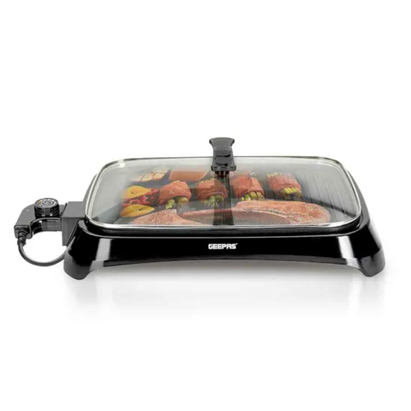 Geepas GBG63040 Indoor Smokeless Electric Barbeque Grill With Hot Plate Black Geepas Indoor Smokeless Electric Barbeque Grill With Hot Plate Black