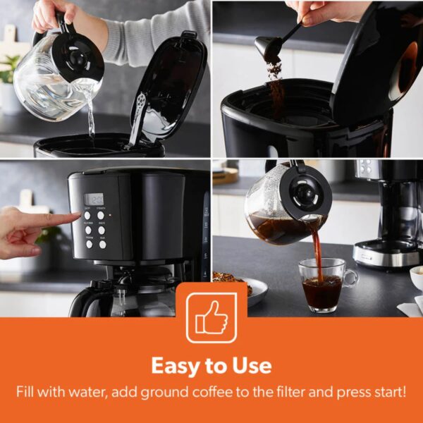 Geepas GCM4150UK 1.5L Filter Coffee Machine 900W Black - Image 2