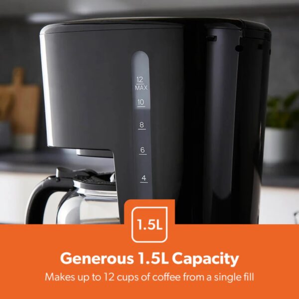 Geepas GCM4150UK 1.5L Filter Coffee Machine 900W Black - Image 3