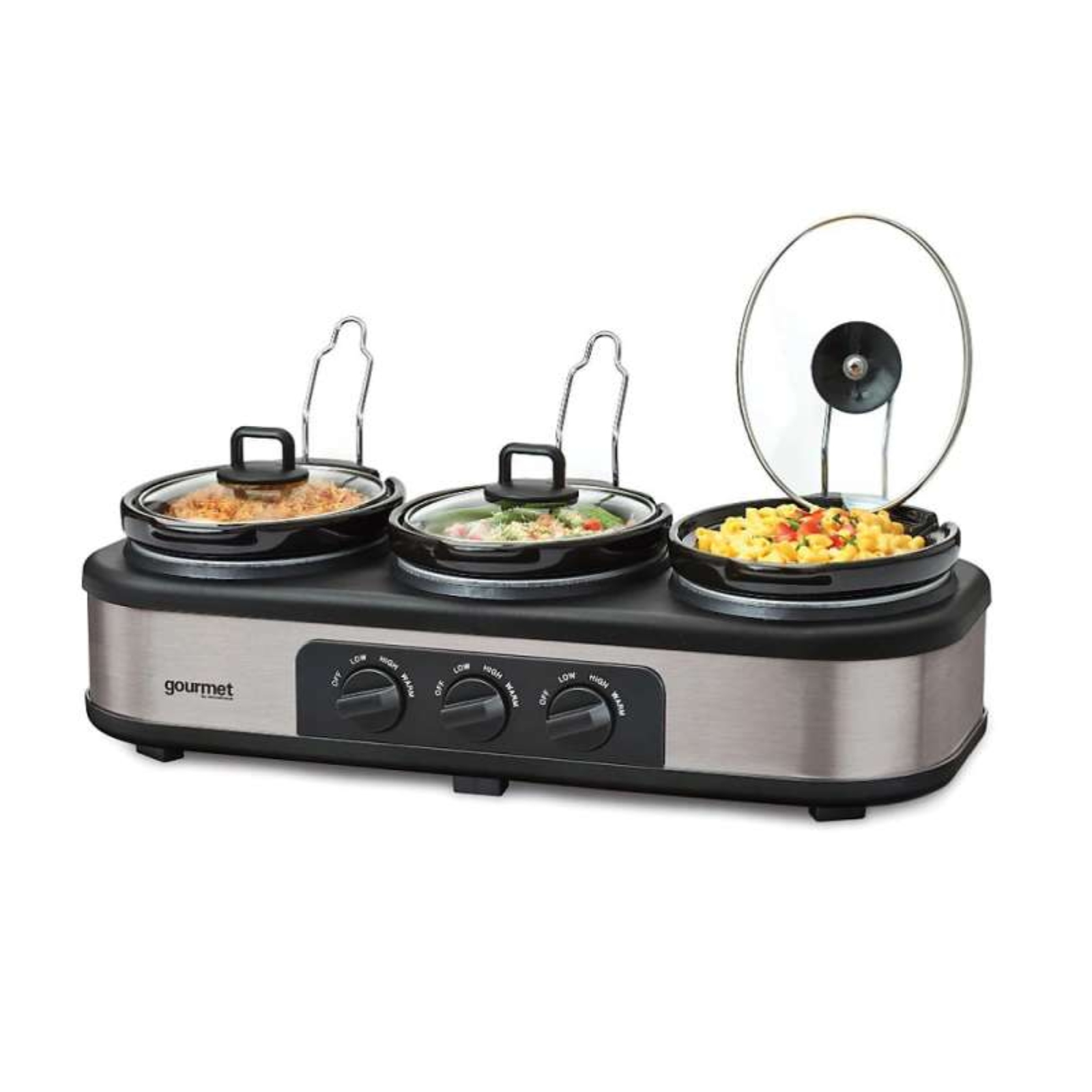 Gourmet GTSC003 3.9L Triple Slow Cooker Stainless Steel Gourmet GTSC003 3.9L Triple Slow Cooker Stainless Steel - Image 3