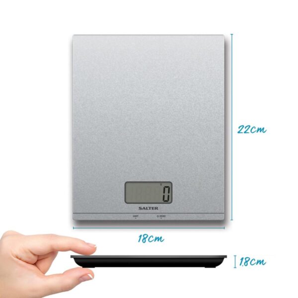 Salter 1173SVGLDR Glitter Digital Kitchen Scale Silver - Image 4