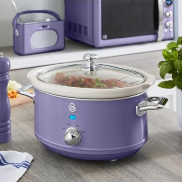 Swan SF17021PURN 3.5L Slow Cooker Retro Purple - Image 2