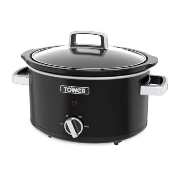 Tower 6.5L Stainless Steel Slow Cooker Black