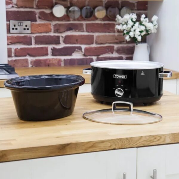 Tower T16019BL 6.5L Stainless Steel Slow Cooker Black - Image 4