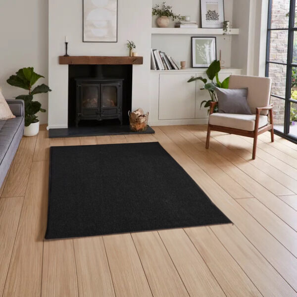 Black Floor rug by Sabichhi 90cm by 150cm