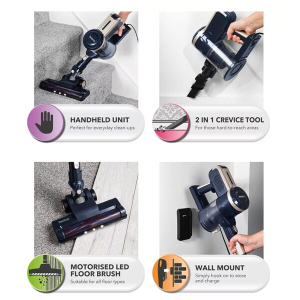 Beldray  BEL01625F Airxcel Turbo Corded  Stick Vacuum  Blue - Image 3
